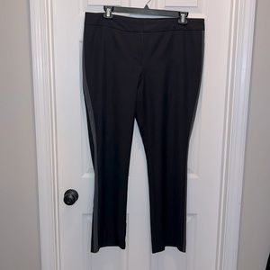Ladie’s Black Dress Pants with Gray Stripe down each leg, size 16